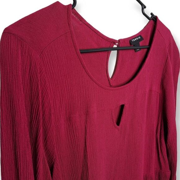 Torrid Babydoll Gauze Keyhole Front Tunic Top size 0X - Picture 4 of 8